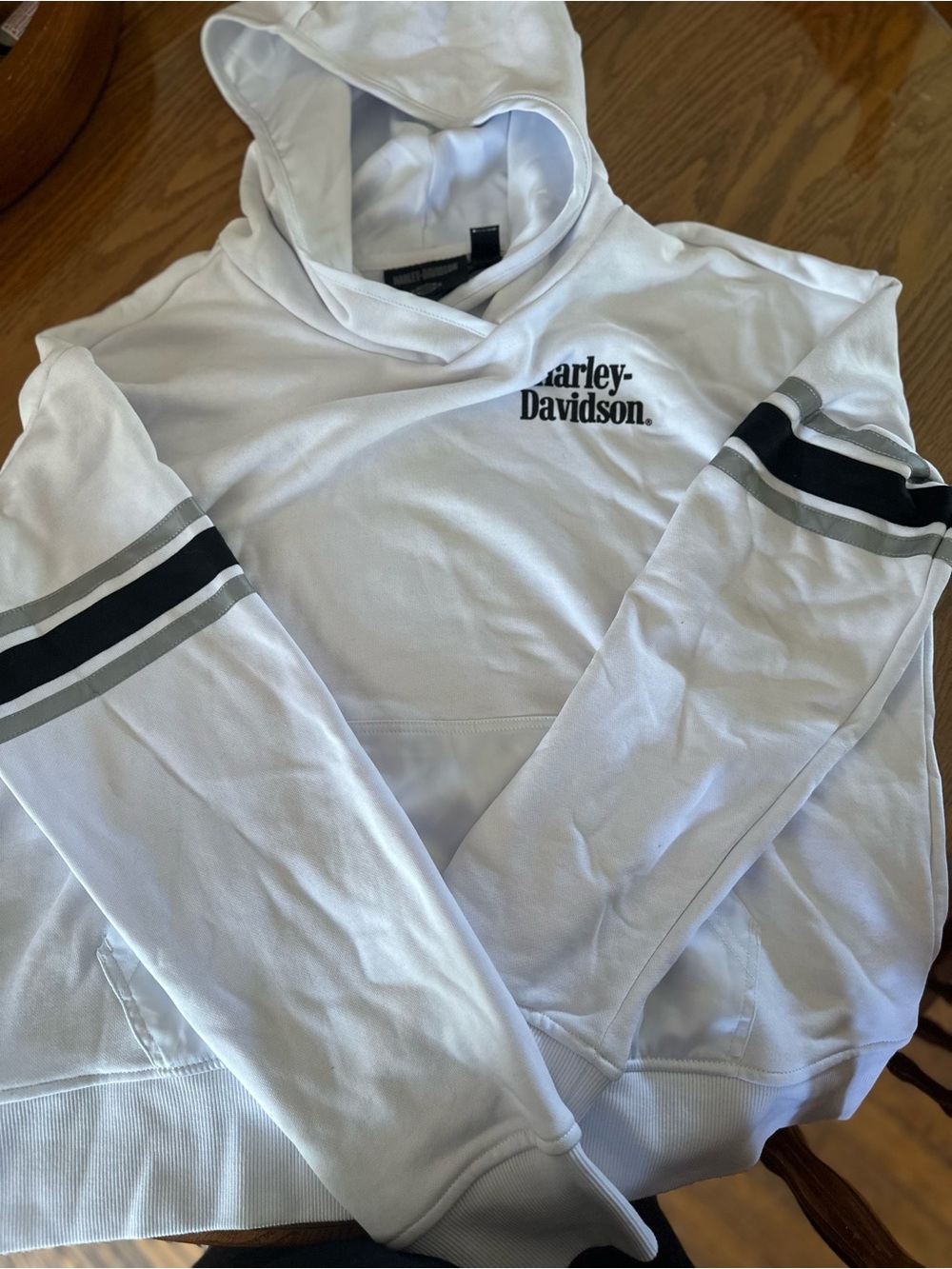 Harley-Davidson White Pullover Hoodie with Black Logo